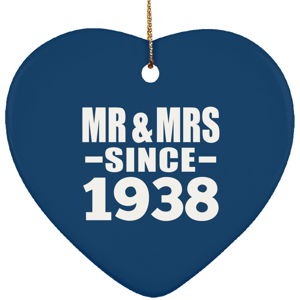 86th Anniversary Mr & Mrs Since 1938 - Heart Ornament