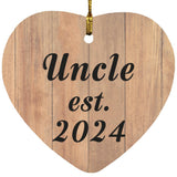 Uncle Established EST. 2024 - Heart Ornament C
