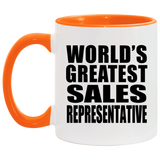 World's Greatest Sales Representative - 11oz Accent Mug Orange