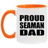 Proud Seaman Dad - 11oz Accent Mug Orange