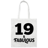 19th Birthday 19 & Fabulous - Tote Bag White