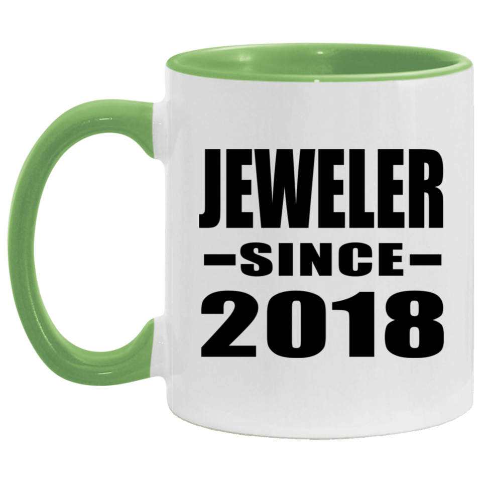 Jeweler Since 2018 - 11oz Accent Mug Green