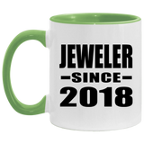 Jeweler Since 2018 - 11oz Accent Mug Green