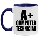 A+ Computer Technician - 11oz Accent Mug Purple