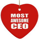 Most Awesome CEO - Heart Ornament