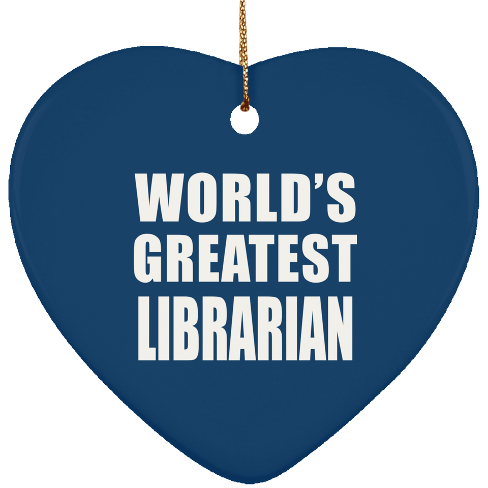 World's Greatest Librarian - Heart Ornament
