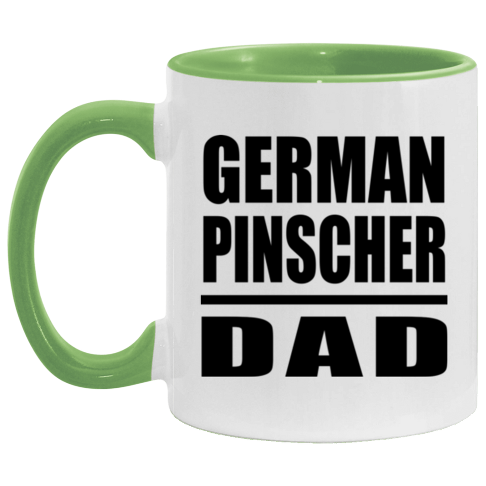 German Pinscher Dad - 11oz Accent Mug Green