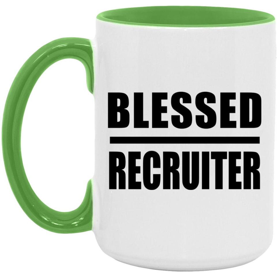 Blessed Recruiter - 15oz Accent Mug Green