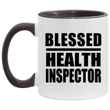Blessed Health Inspector - 11oz Accent Mug Black