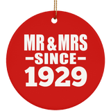 95th Anniversary Mr & Mrs Since 1929 - Circle Ornament