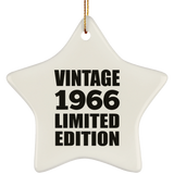 58th Birthday Vintage 1966 Limited Edition - Star Ornament