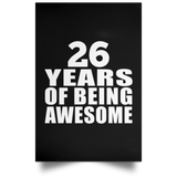 26th Birthday 26 Years Of Being Awesome - Poster Portrait