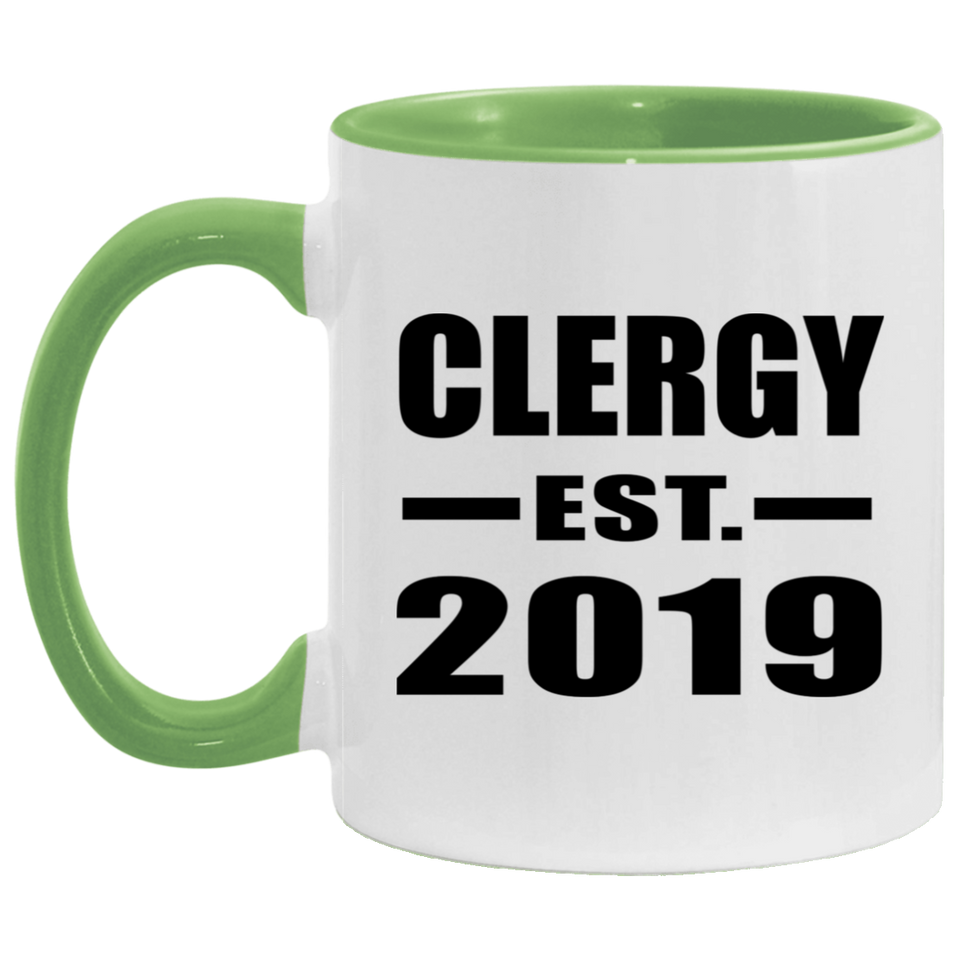 Clergy Established EST. 2019 - 11oz Accent Mug Green