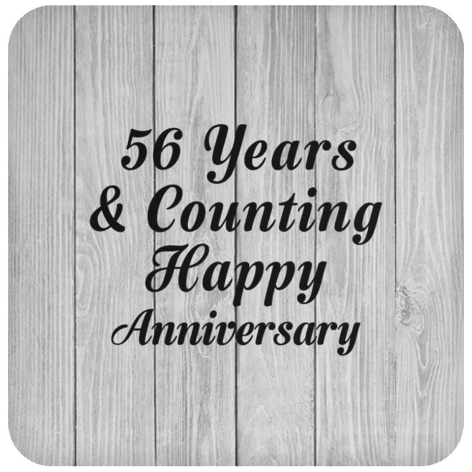 Happy 56th Anniversary 56 Years & Counting - Drink Coaster F