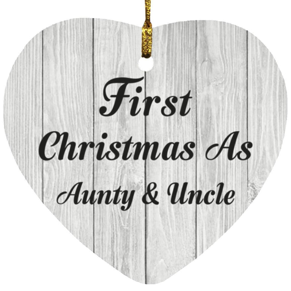 First Christmas As Aunty & Uncle - Heart Ornament F