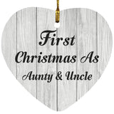 First Christmas As Aunty & Uncle - Heart Ornament F