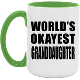 World's Okayest Granddaughter - 15oz Accent Mug Green