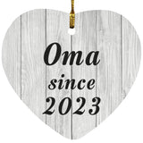 Oma Since 2023 - Heart Ornament F