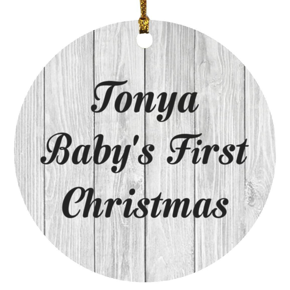 Tonya Baby's First Christmas - Circle Ornament F