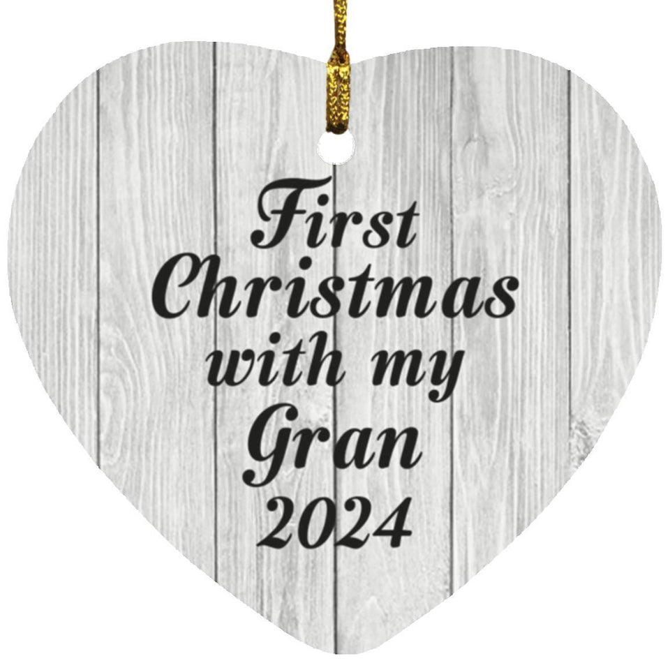 First Christmas With My Gran 2024 - Heart Ornament F