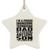 Proud Engineering Technician Dad Of Awesome Son - Star Ornament