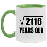 46th Birthday Square Root of 2116 Years Old - 11oz Accent Mug Green