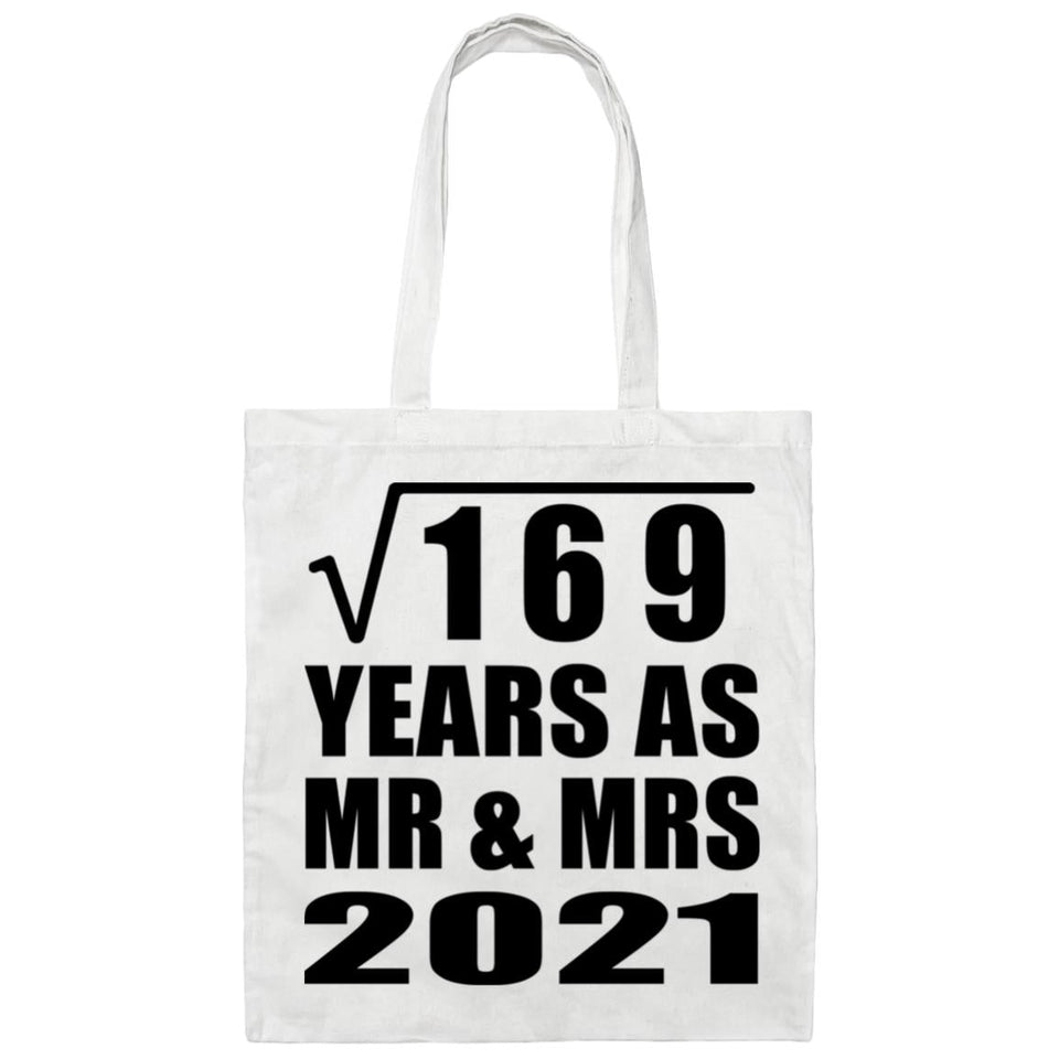 13th Anniversary Square Root of 169 Years As Mr & Mrs 2021 - Tote Bag White
