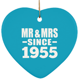 69th Anniversary Mr & Mrs Since 1955 - Heart Ornament