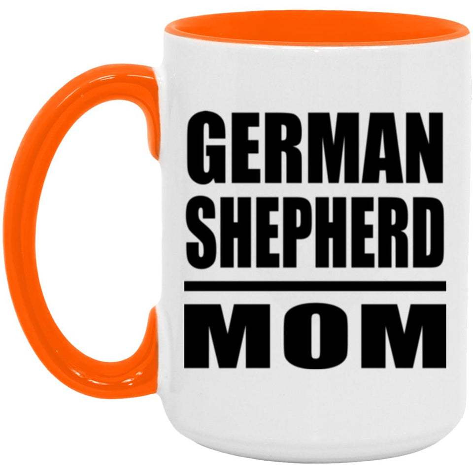 German Shepherd Mom - 15oz Accent Mug Orange