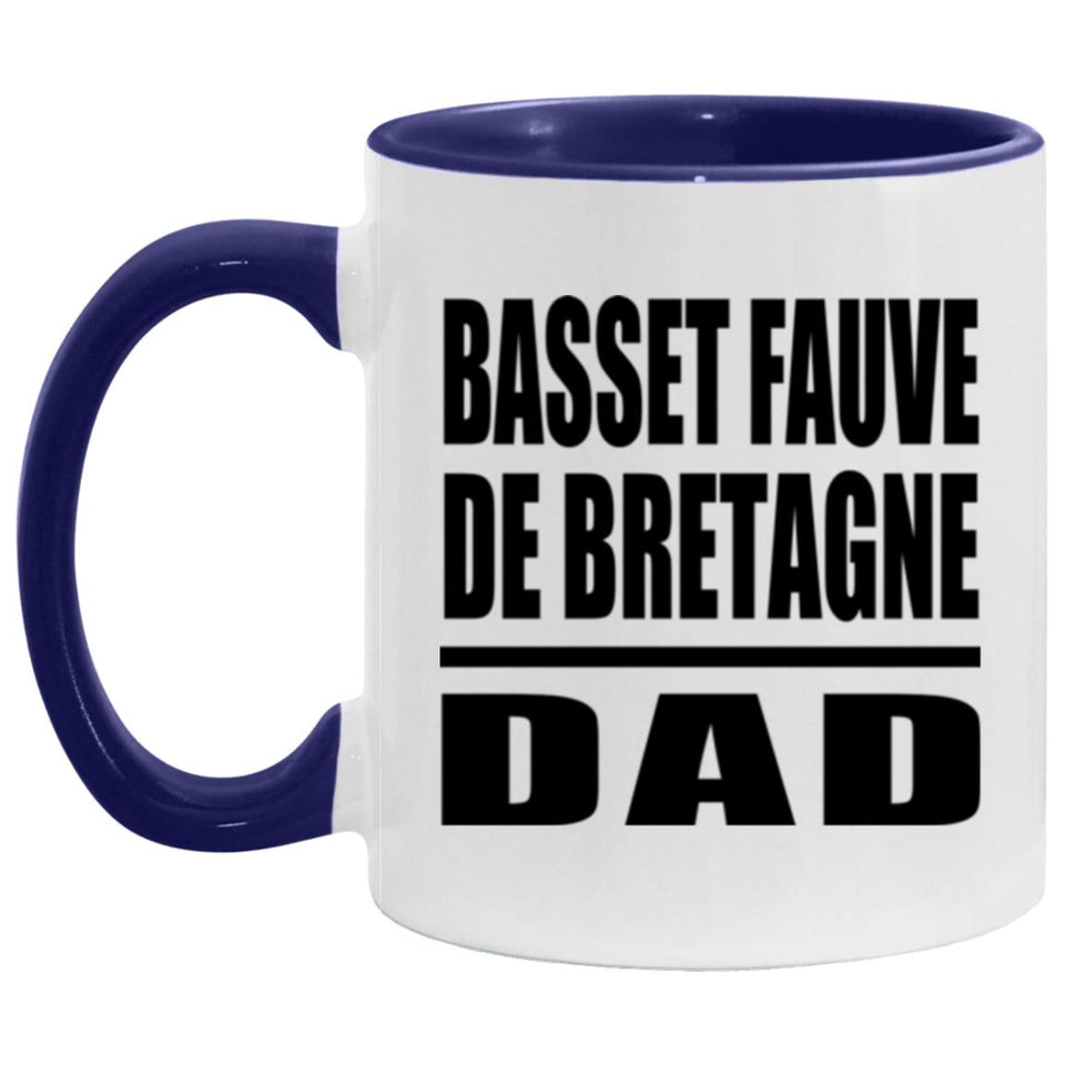 Basset Fauve De Bretagne Dad - 11oz Accent Mug Purple
