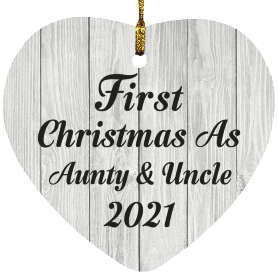 First Christmas As Aunty & Uncle 2021 - Heart Ornament F