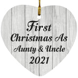 First Christmas As Aunty & Uncle 2021 - Heart Ornament F