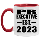 PR Executive Established EST. 2023 - 11oz Accent Mug Red