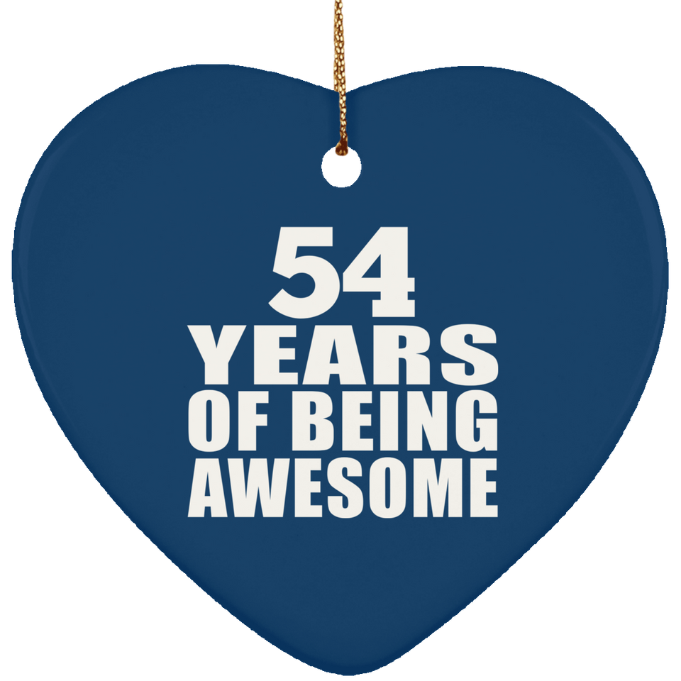 54th Birthday 54 Years Of Being Awesome - Heart Ornament