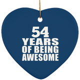 54th Birthday 54 Years Of Being Awesome - Heart Ornament
