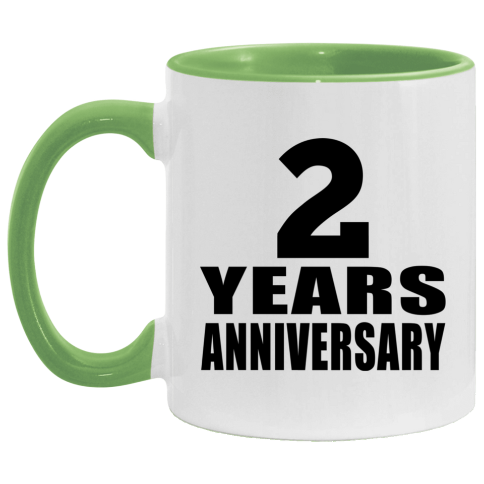2nd Anniversary 2 Years - 11oz Accent Mug Green