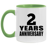 2nd Anniversary 2 Years - 11oz Accent Mug Green