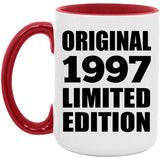 27th Birthday Original 1997 Limited Edition - 15oz Accent Mug Red