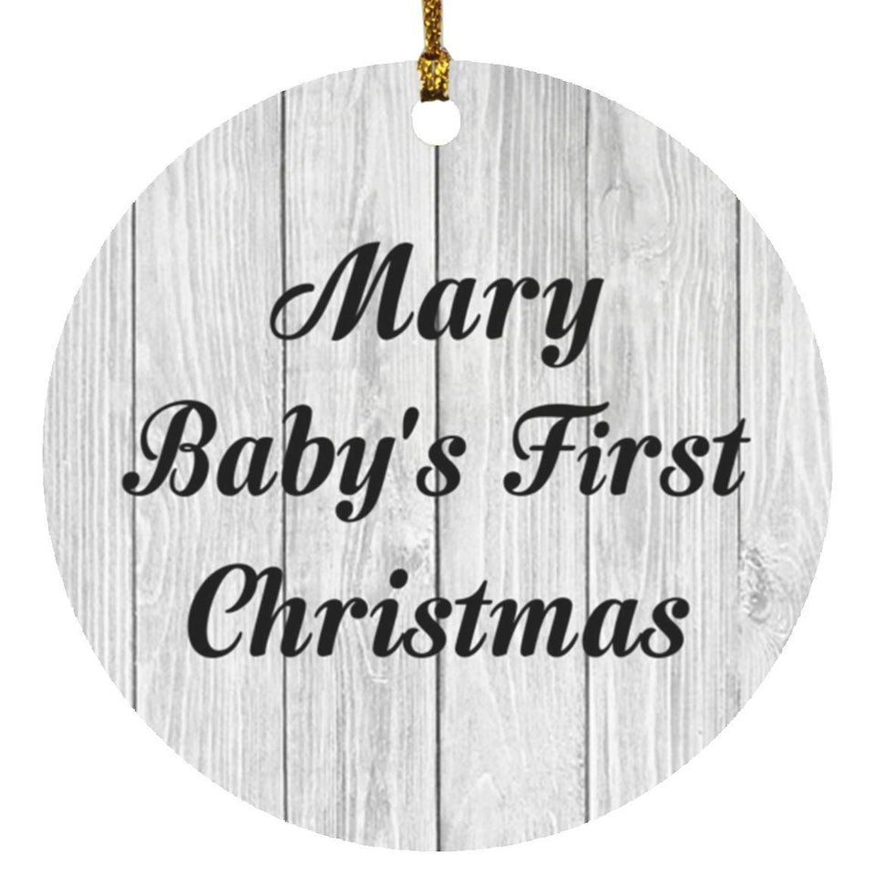 Mary Baby's First Christmas - Circle Ornament F
