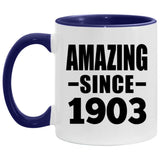 121st Birthday Amazing Since 1903 - 11oz Accent Mug Purple