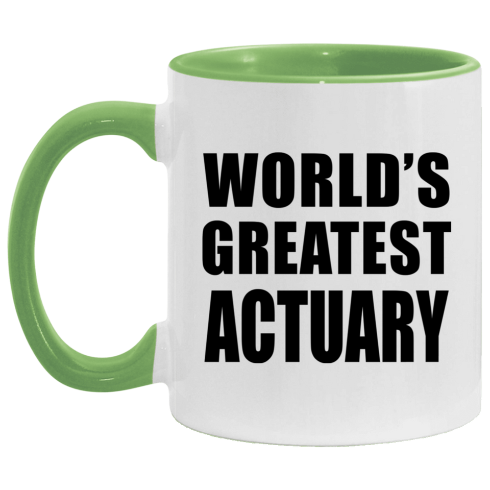 World's Greatest Actuary - 11oz Accent Mug Green