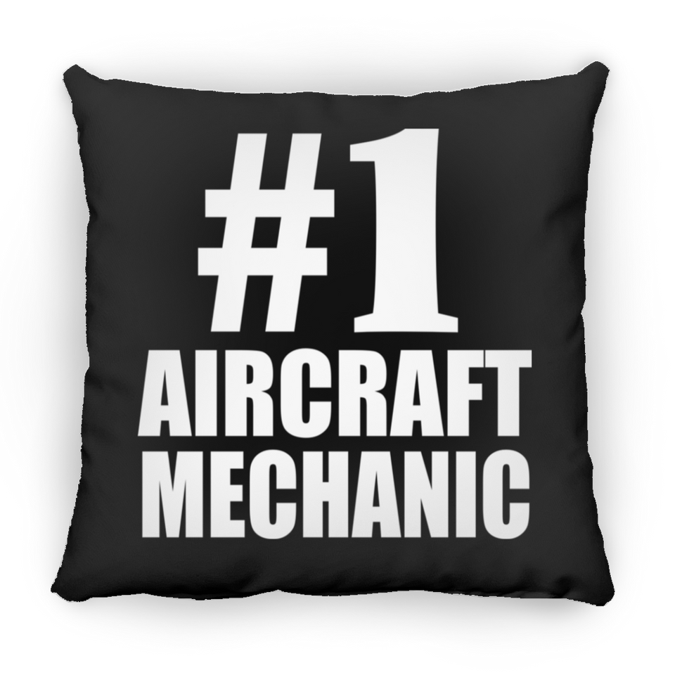 Number One #1 Aircraft Mechanic - Throw Pillow Black