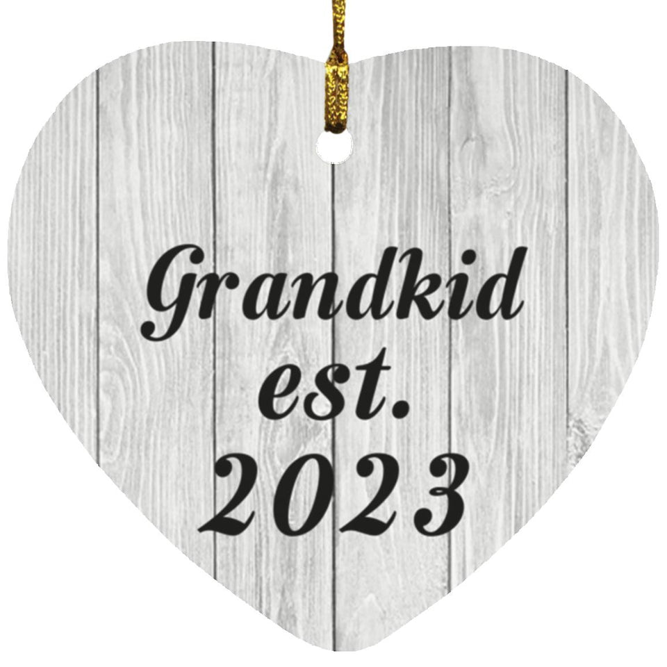 Grandkid Established Est. 2023 - Heart Ornament F