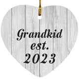 Grandkid Established Est. 2023 - Heart Ornament F