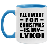All I Want For Christmas Is My Lykoi - 11oz Accent Mug Blue