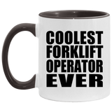Coolest Forklift Operator Ever - 11oz Accent Mug Black