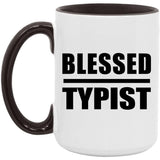 Blessed Typist - 15oz Accent Mug Black