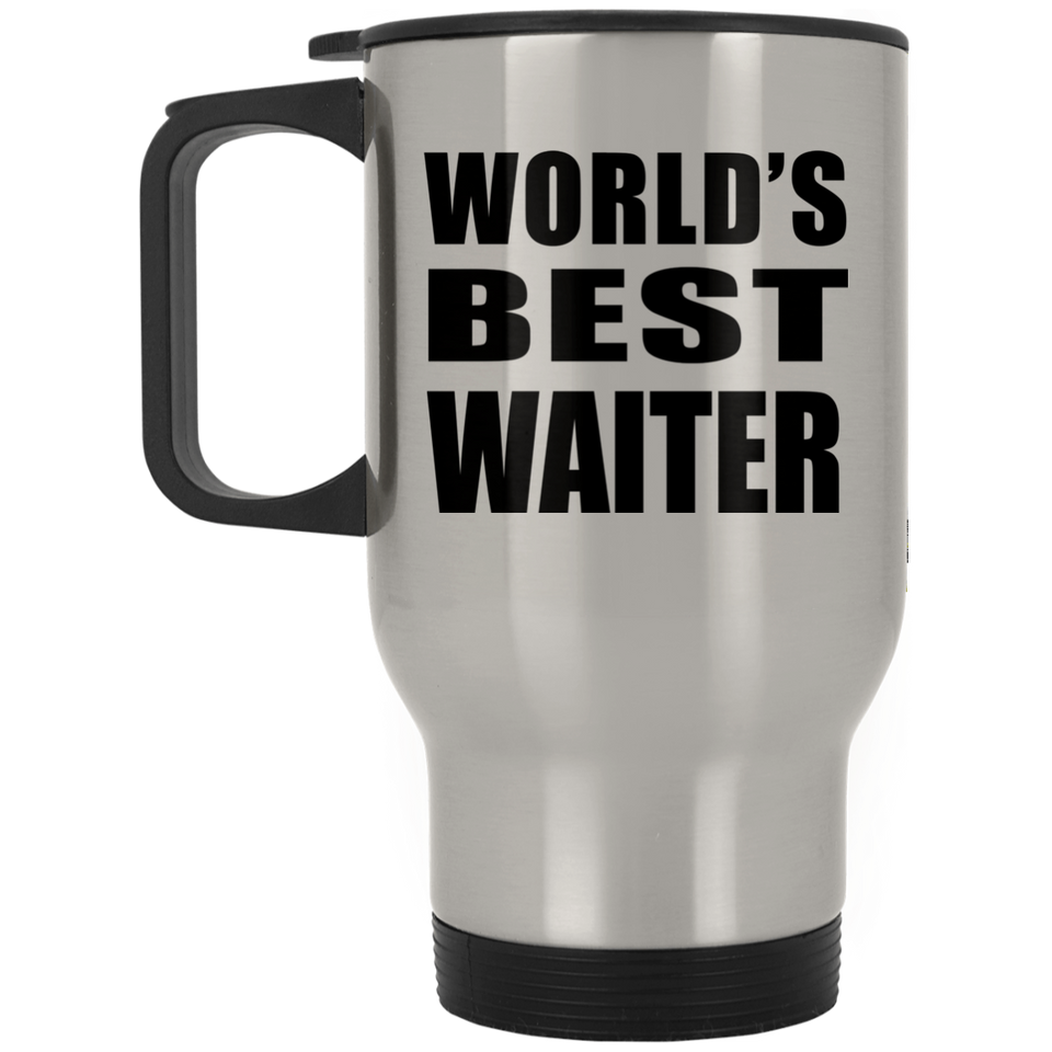 World's Best Waiter - Silver Travel Mug