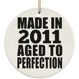 13th Birthday Made In 2011 Aged to Perfection - Circle Ornament