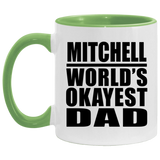 Mitchell World's Okayest Dad - 11oz Accent Mug Green
